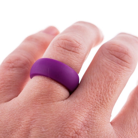 Barbell 1 Silicone Wedding Bands for Women - Purple