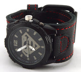SUPERMAN - Barbell 1 Big Weight Belt Style Leather Wrist Watches